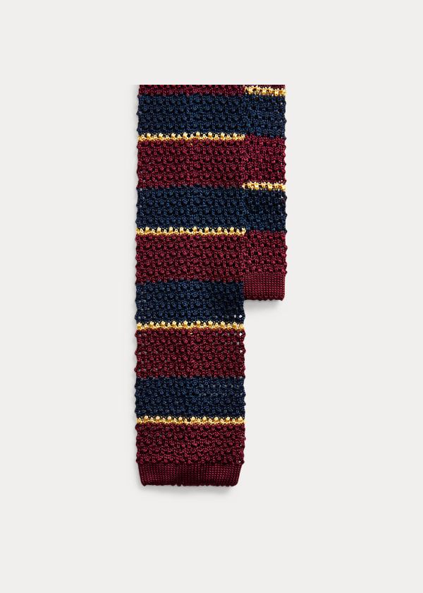 Men's Polo Ralph Lauren Striped Knit Silk Ties | 036418EPT